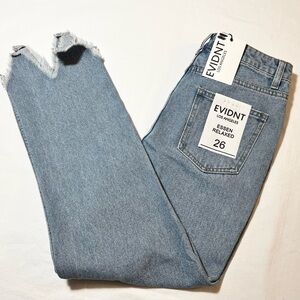 EVIDNT Jeans size 26 ladies distressed cropped medium wash